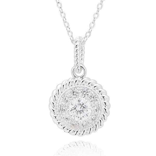 Equilibrium Gift Set Silver Plated Solitaire Necklace & Earrings