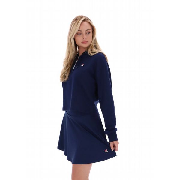 FILA WOMENS FIORELLA 1/4 ZIP HOODY-FILA NAVY