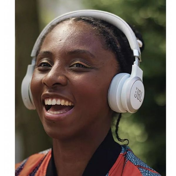 JBL Live 670NC - Wireless On-Ear Noise-Cancelling Headphones with Mic - White