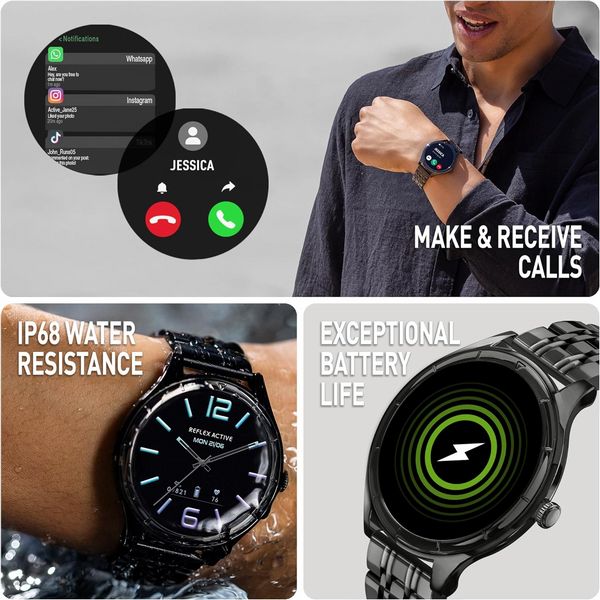 Reflex Active Spectra AMOLED Calling Smart Bracelet Watch Silver