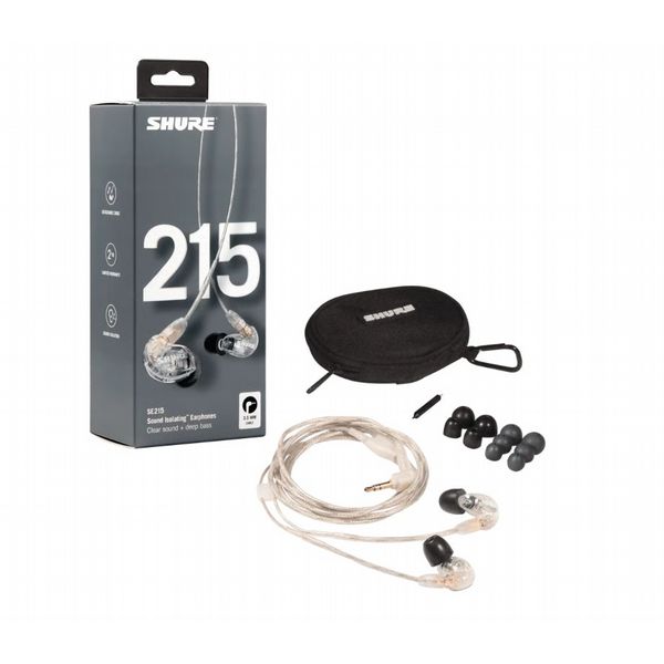 Shure SE215 Pro Professional Sound Isolating Earphones Clear
