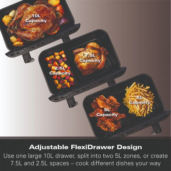 Hamilton Beach 10L FlexiZone Dual Drawer Air Fryer