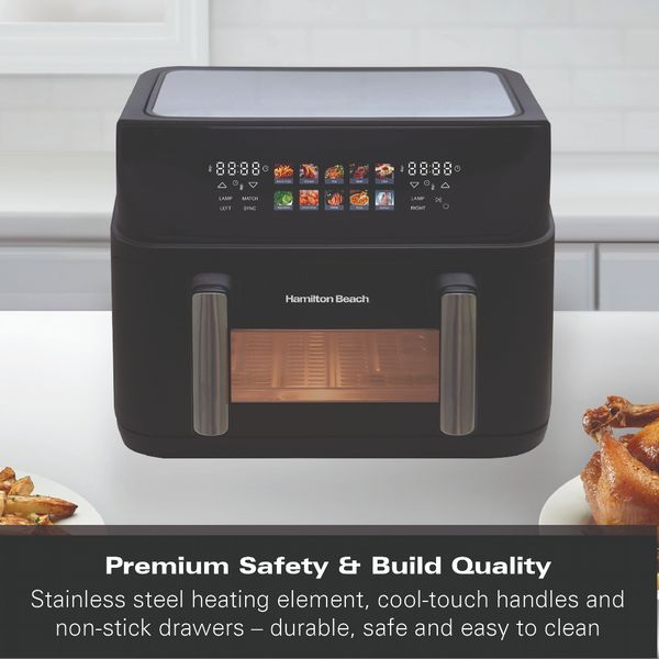 Hamilton Beach 10L FlexiZone Dual Drawer Air Fryer