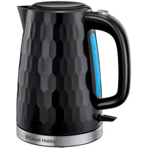 Russell Hobbs Honeycomb Breakfast Bundle Black - Kettle and 4 Slice