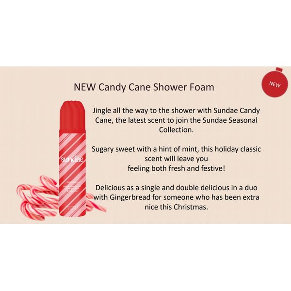 Candy Cane & Gingerbread Shower Foam Christmas Gift Duo