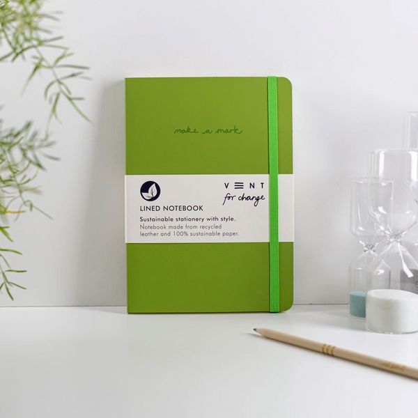 Make a Mark Notebook Recycled Leather A5  Green