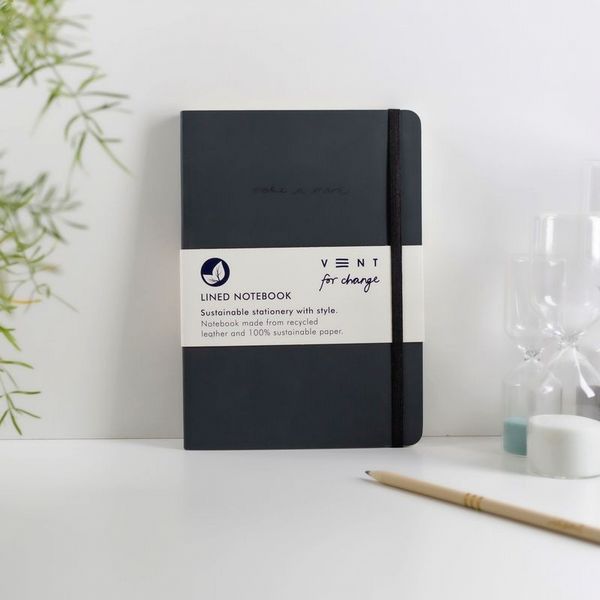Make a Mark Notebook Recycled Leather A5  Charcoal