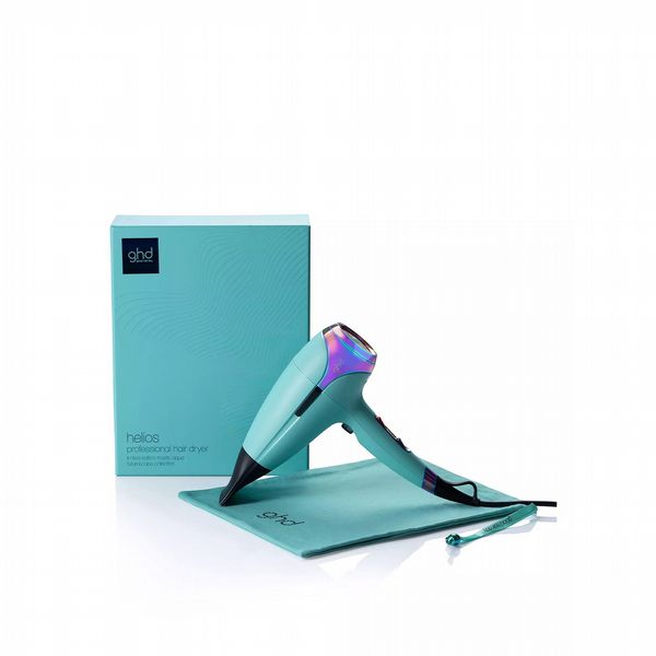 ghd Helios Limited Edition Hair Dryer in Mystic Aqua with Matching Dust Bag