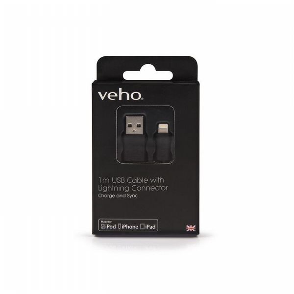 Veho VPP-601-20CM Apple Certified MFi Lightning to USB Charge/Sync Cable - 20cm