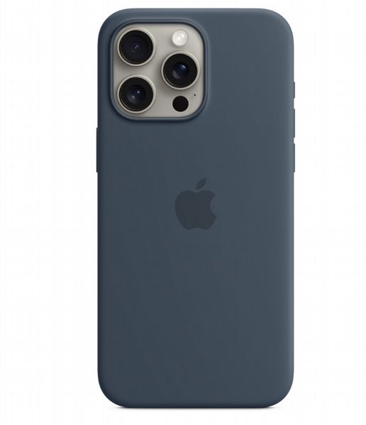 Apple Case iPhone 15 Pro Max Silicone with MagSafe - Storm Blue