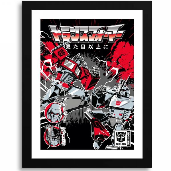 Transformers Autobots vs Decepticons 30 x 40cm Framed Collector Print