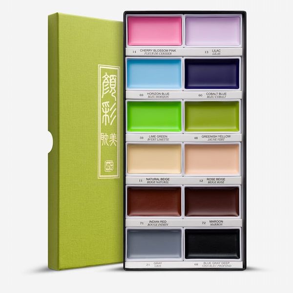  Kuretake : Gansai Tambi Japanese Watercolour : Large Pan : Set of 12 : 36V -...