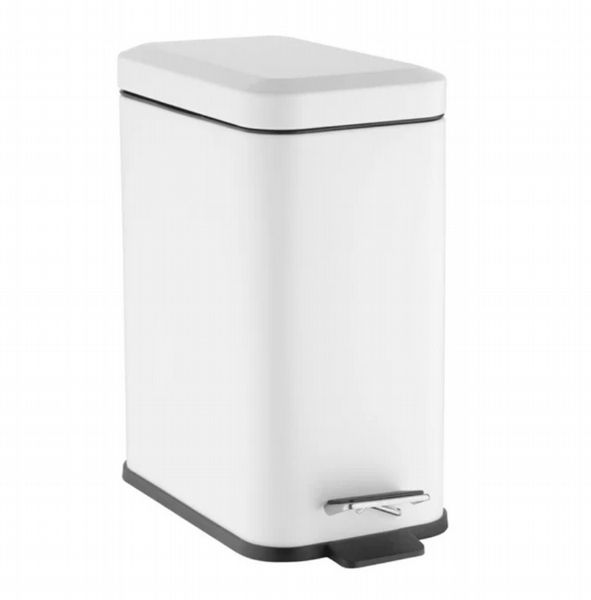 Jantex Slim Pedal Bin White 5Ltr