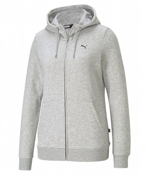 Puma Womens Small Logo Zip Hoodie (Grey)